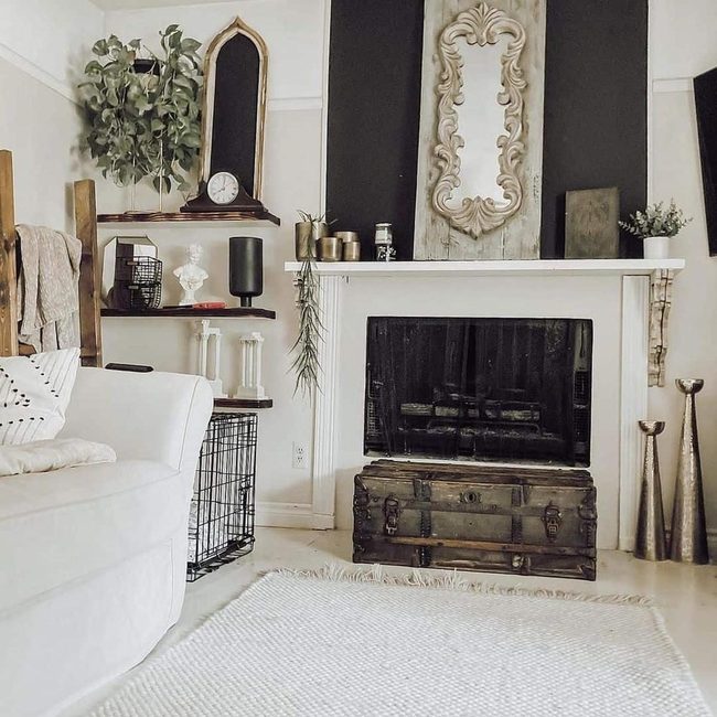Ornate Mirror Above Fireplace