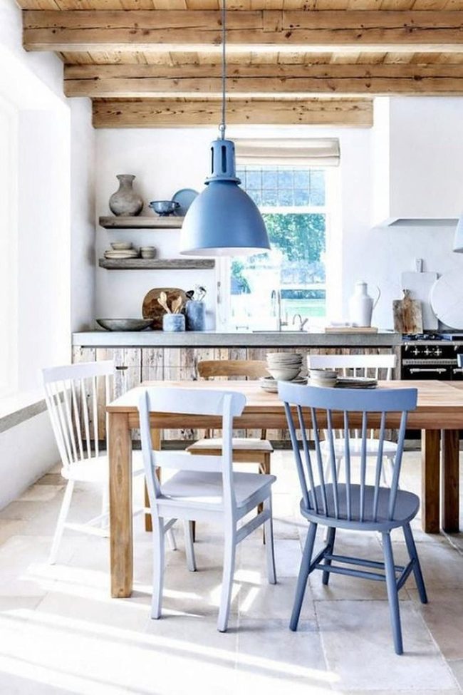 White Walls, Blue Accents, Natural Light