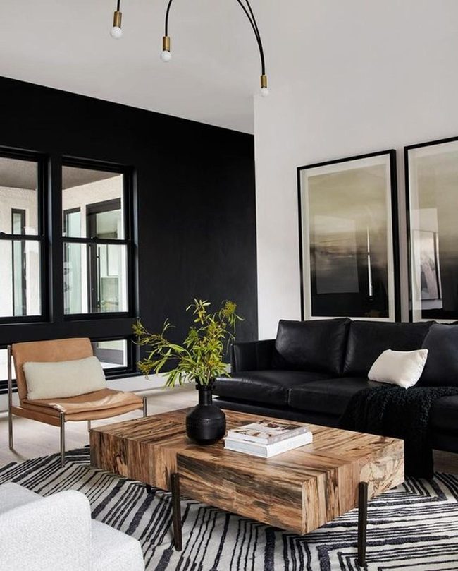 Black And White Living Room Contrast