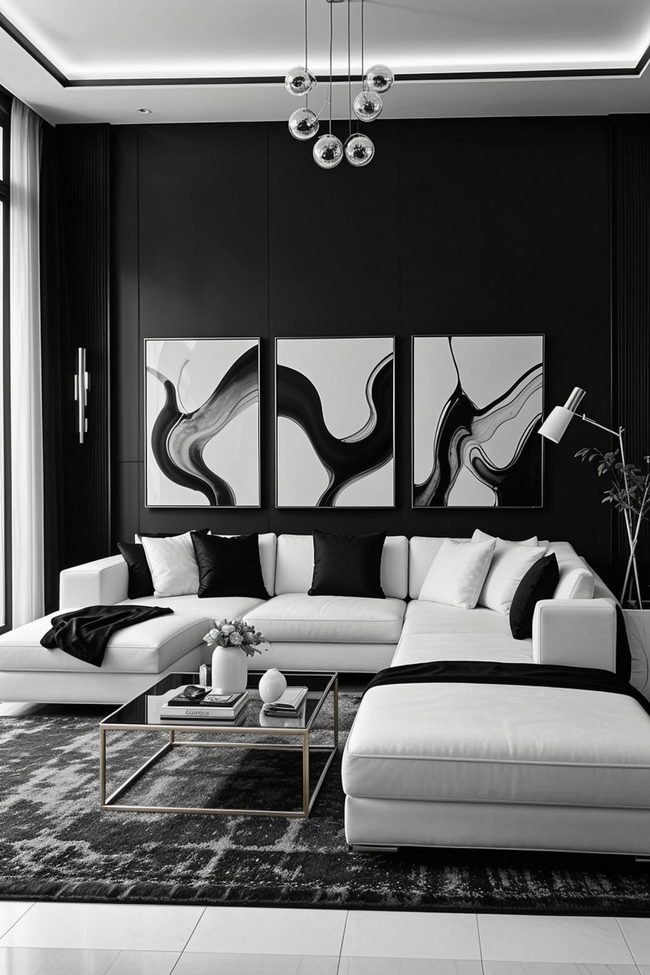 Black and White Sculptural Contrast