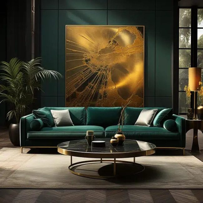 Emerald Velvet Statement Sofa