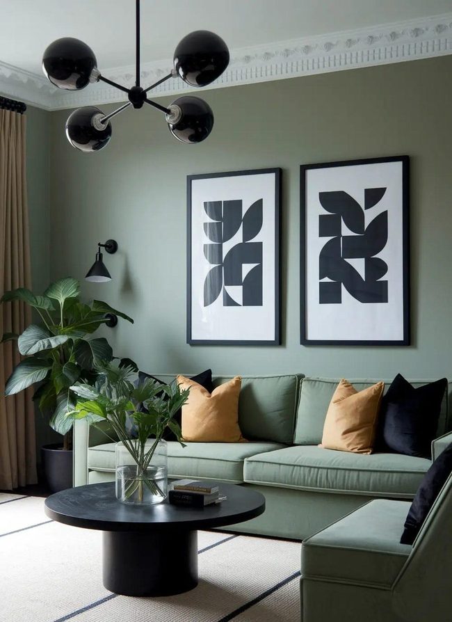 Sage Green Meets Striking Black