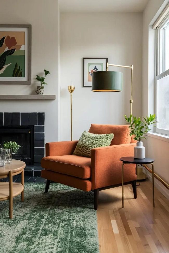 Burnt Orange Mid-Century Chair
