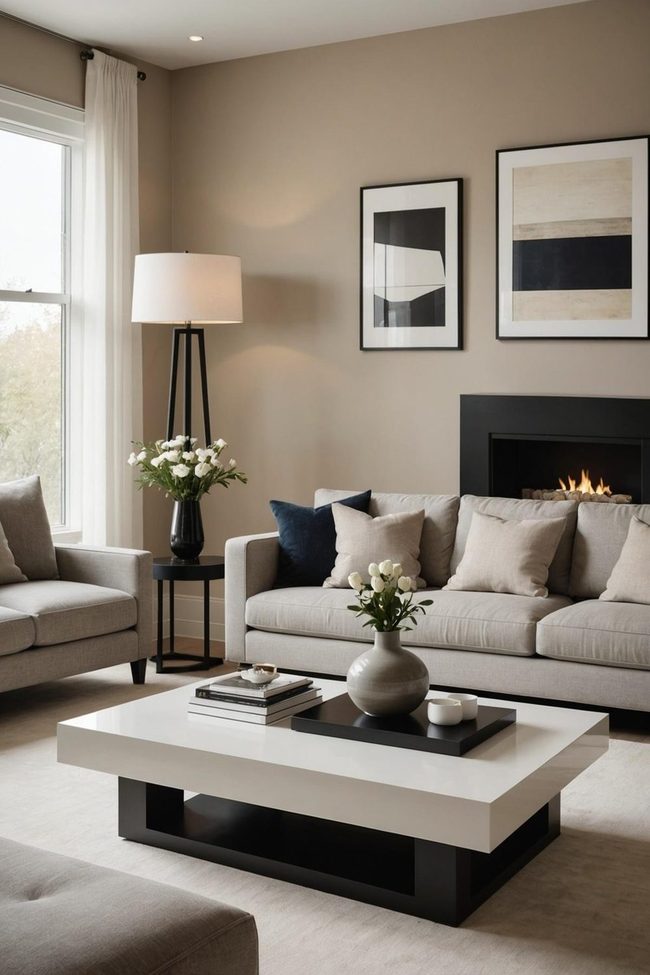 Stone Slab Living Room Foundation