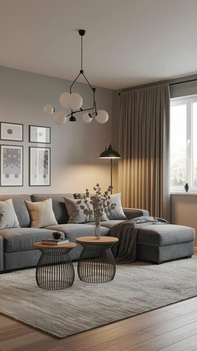 Grey L-Shaped Sectional For Flexible Living