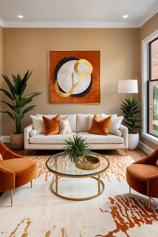 Burnt Orange Accent Wall Statement
