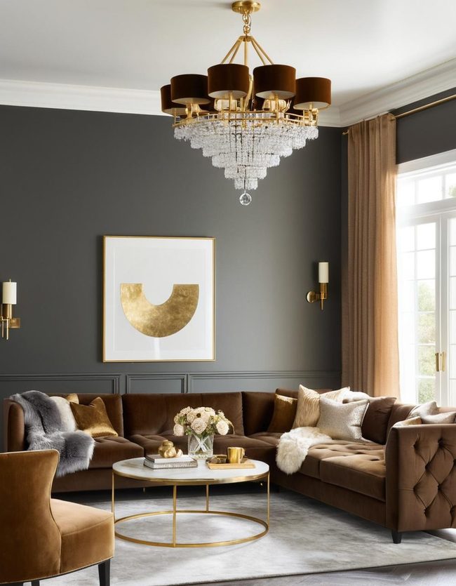 Brown Leather with Gold Accents