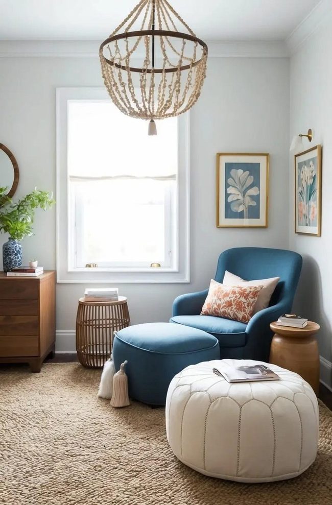 Understated Fabric Footrest Seating