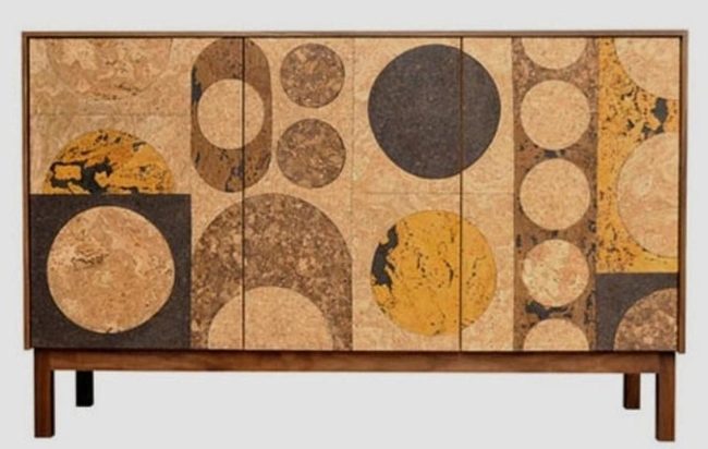 Circular Geometric Wood Cabinet