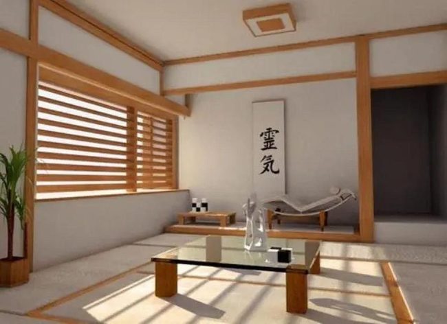 Light Wood Beams, White Walls, Tranquility