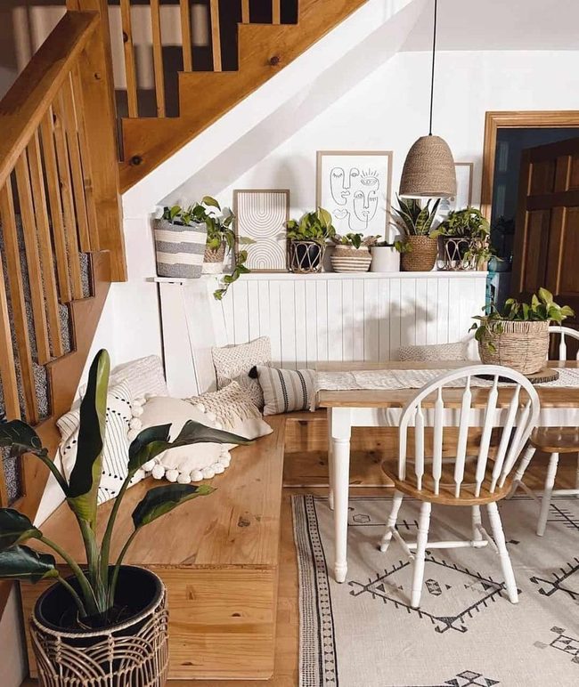 Wooden Bench With Living Plants