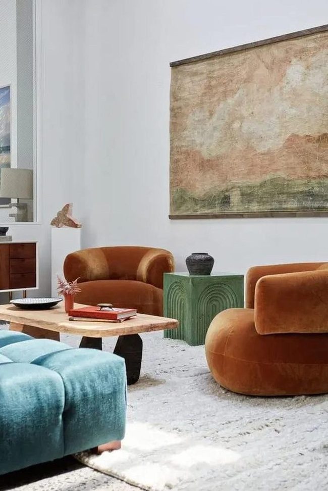 Orange Chairs Define Modern Living Room
