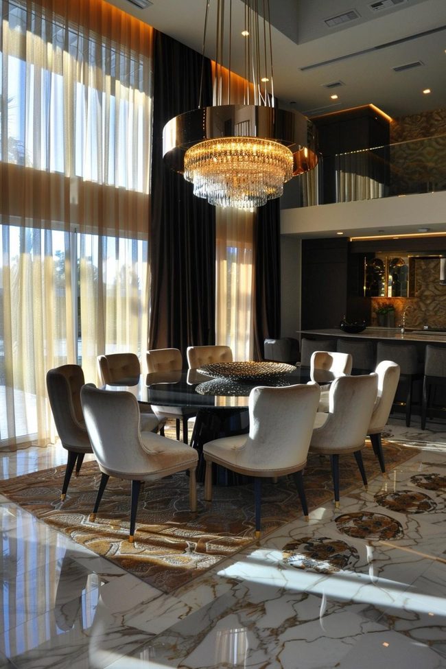 Emerald Velvet Metallic Living Dining