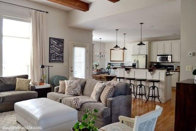 Warm Wood And Gray Living Spaces