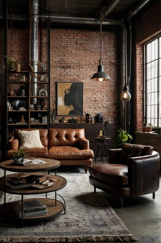 Dark Brown Leather Industrial Edge