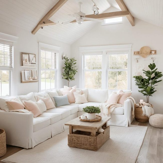 White Canvas with Warm Oak Layers