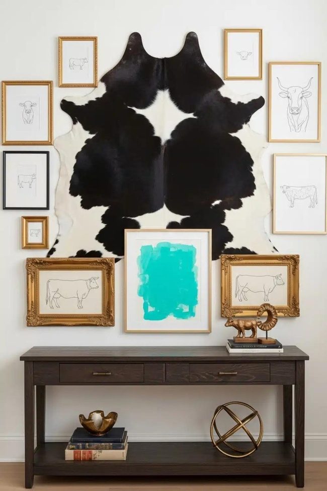 Black And White Cow Print Gallery Wall