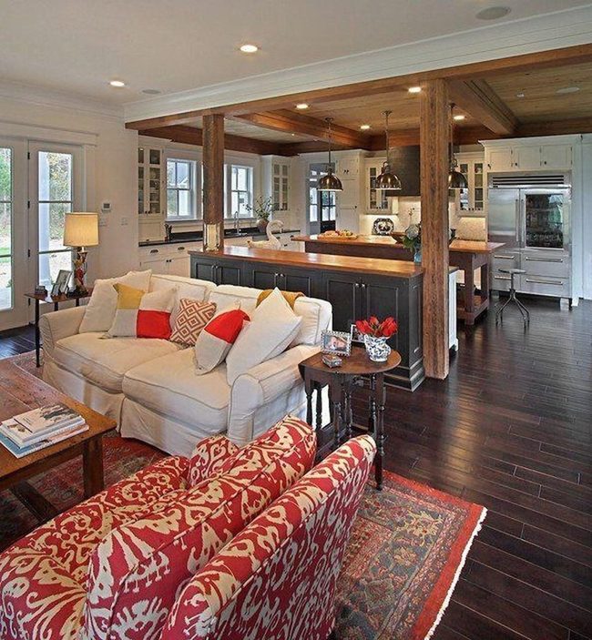 Red Statement Chair Meets Modern Kitchen