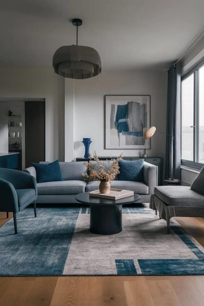 Gray Blue Neutral Balance Rugs