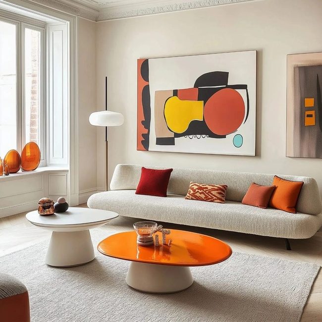 Orange And Red Modern Living
