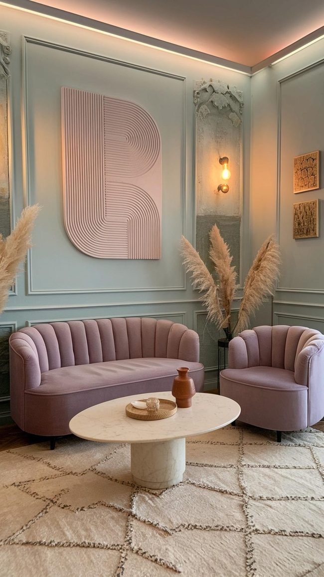 Soft Pastels Meet Velvet Comfort