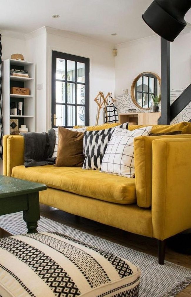 Sunny Yellow Sofa Steals The Scene