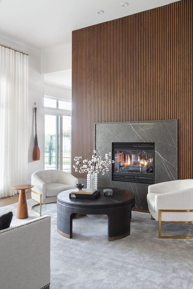 Gray Rug Anchors Neutral Room