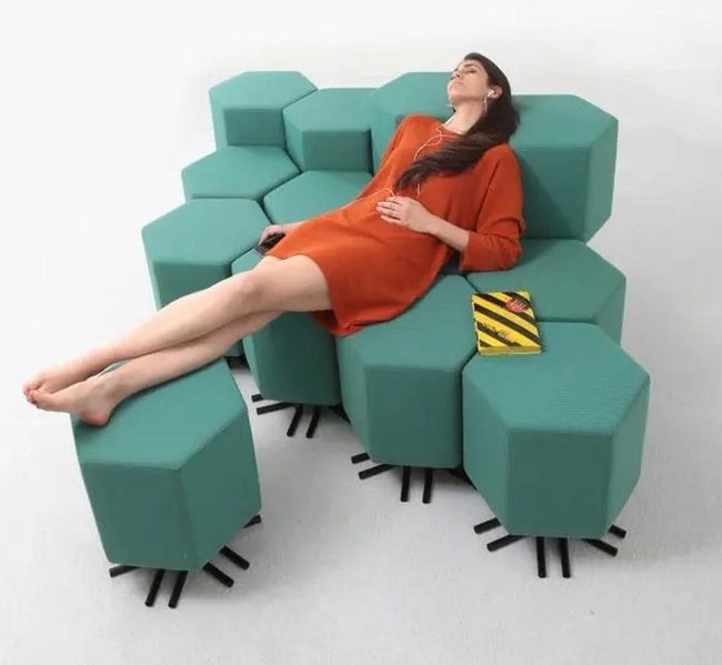 Teal Hexagon Cushions Float Free