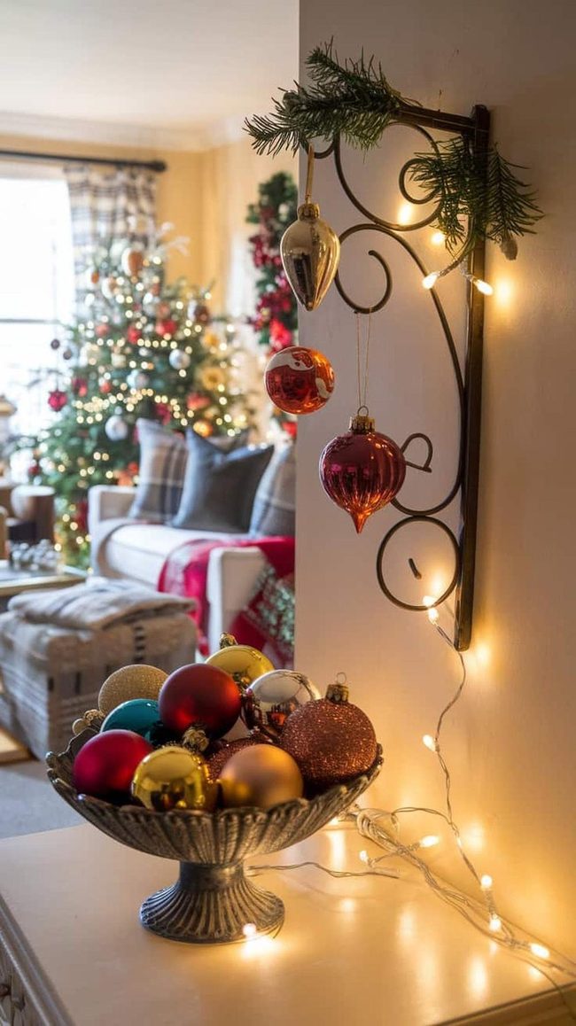 Colorful Ornaments Glass Bowl Display