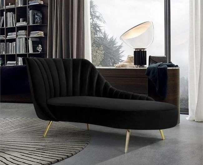 Black Velvet Brass Luxury Chair