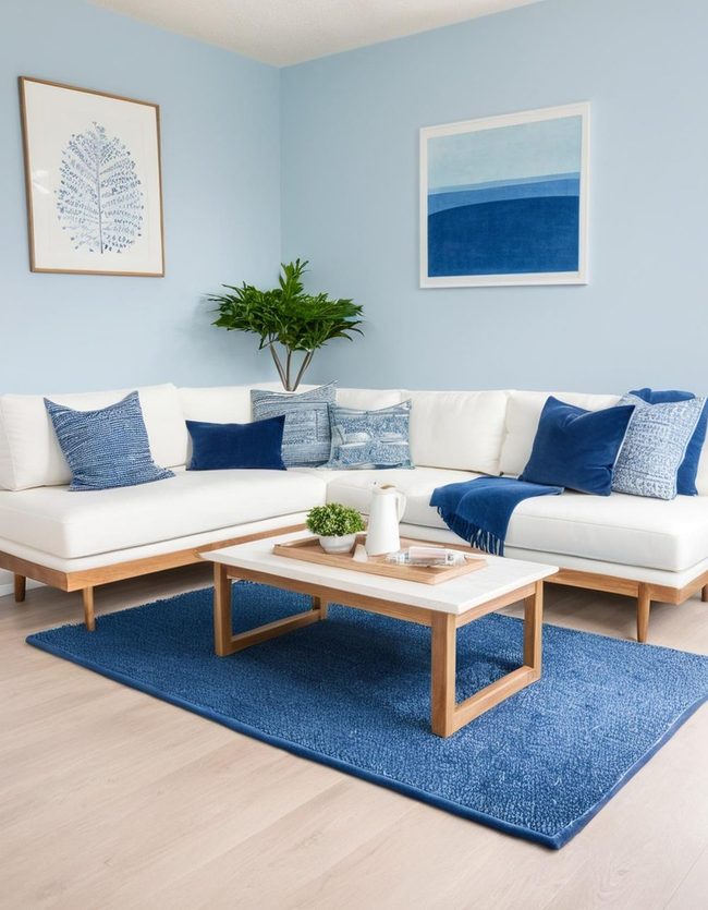 Powder Blue Accents, Clutter-Free Living