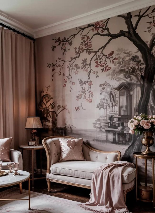 Dusty Rose Living Room Layers