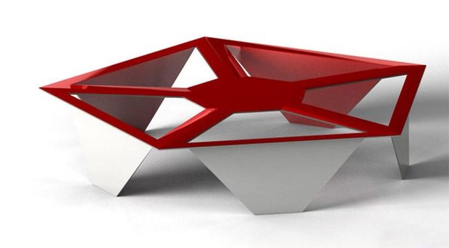 Pentagon Glass Table Statement