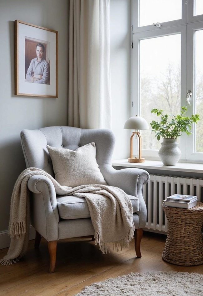 Blue Grey Reading Corner Retreat