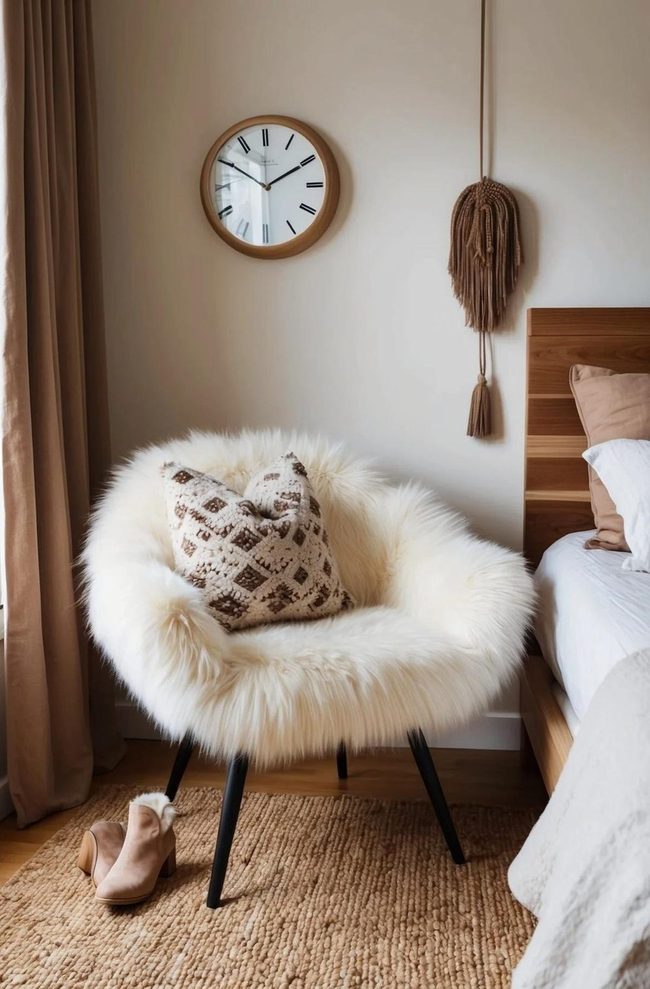 Plush Faux Fur Statement Seat