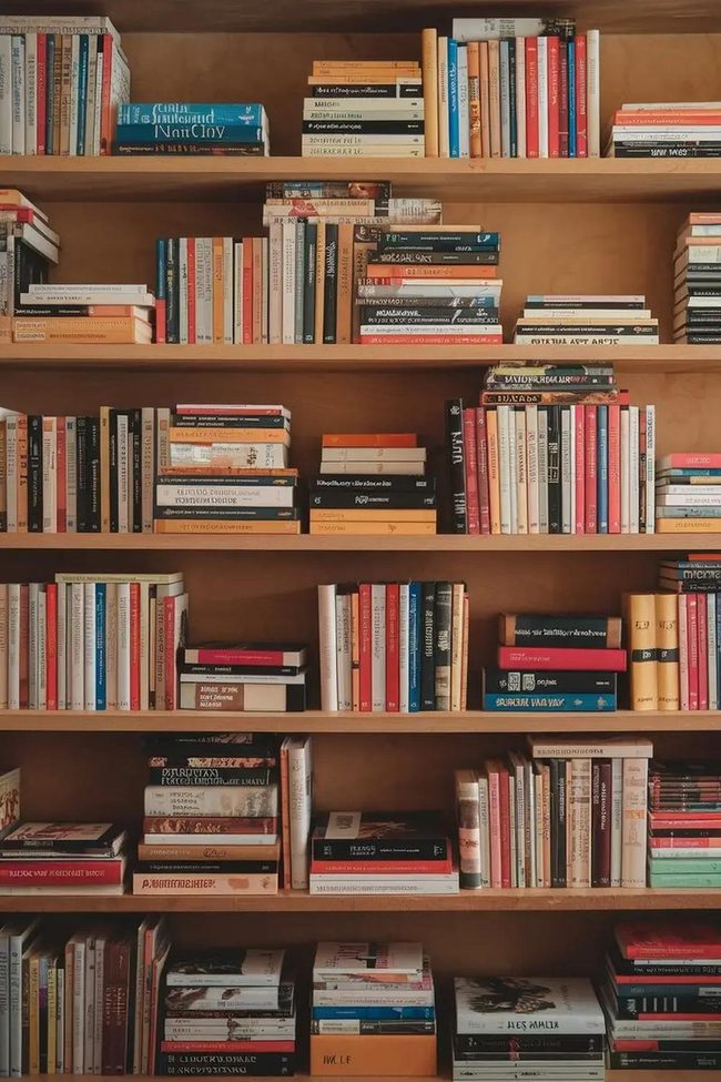Books Standing As Shelf Dividers