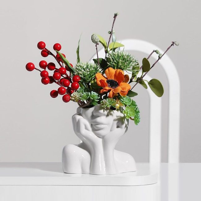 Ceramic Face Planter Statement Piece