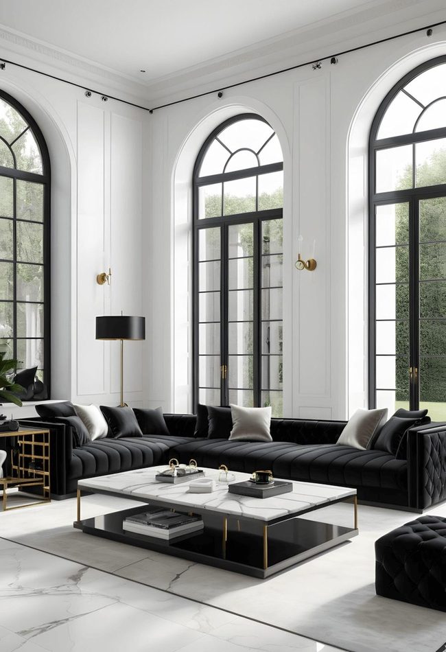 Black Furniture White Walls Luxury