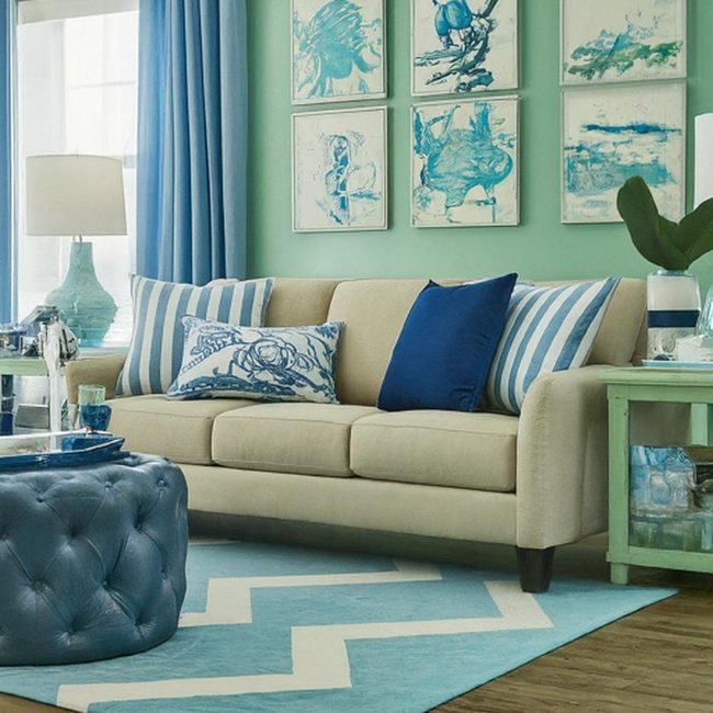 Blue And Green Living Room Combination