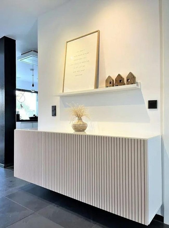 White Walls, Wooden Grooves, Dark Floors