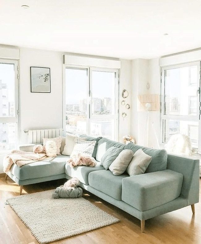 Green Sofa Meets Natural Light