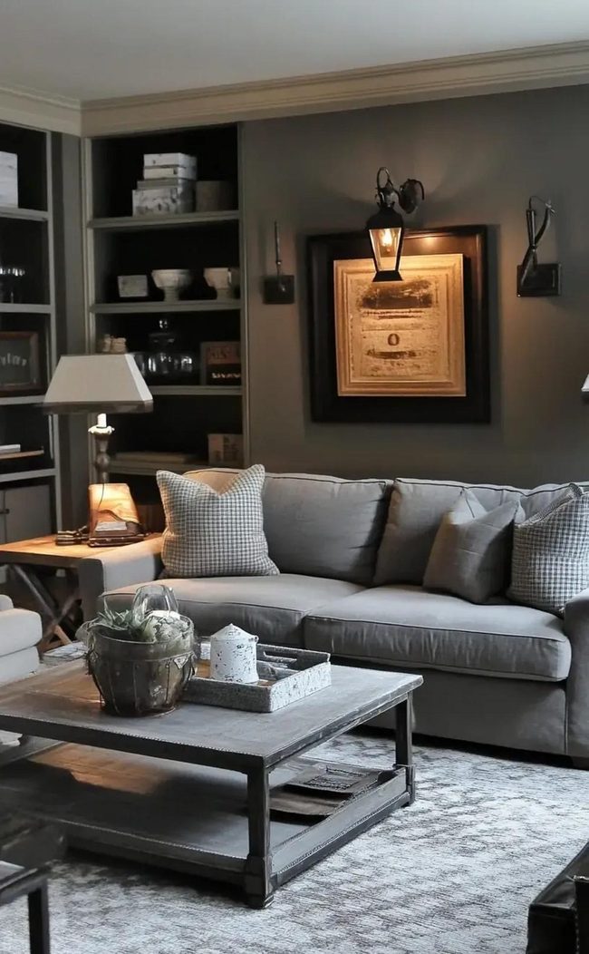 Grey Metal Industrial Living Space