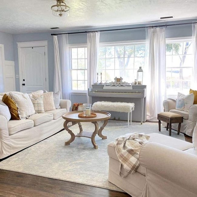Light Blue Piano Room