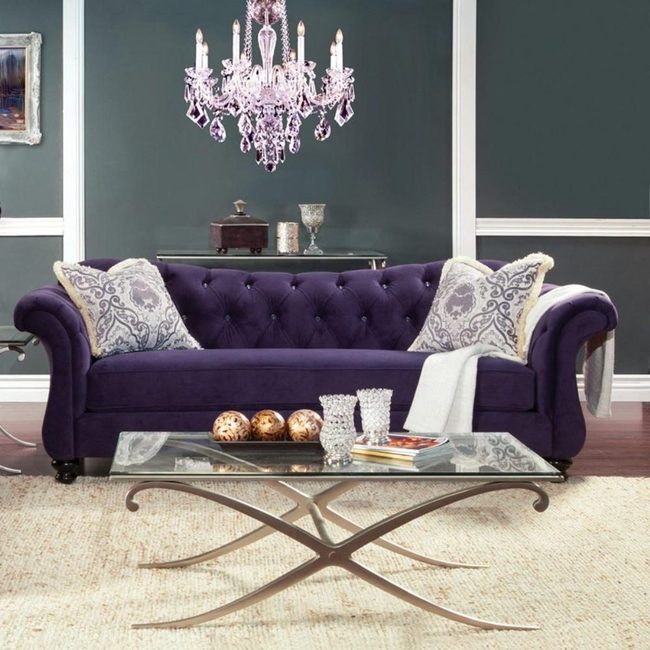Deep Purple Sofa Bed Elegance