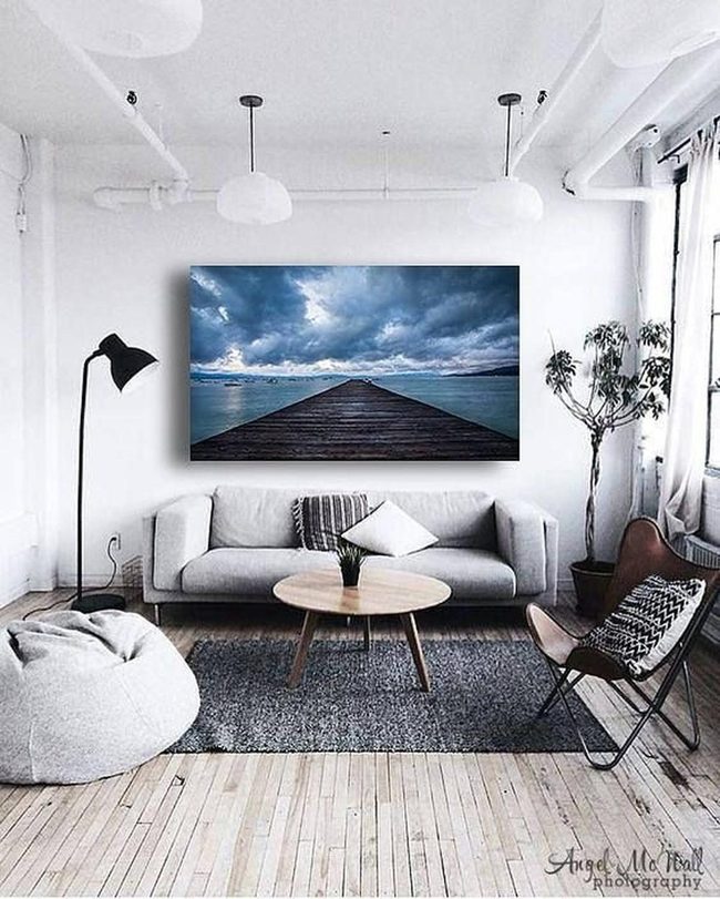 Pier Painting Gray Living Space
