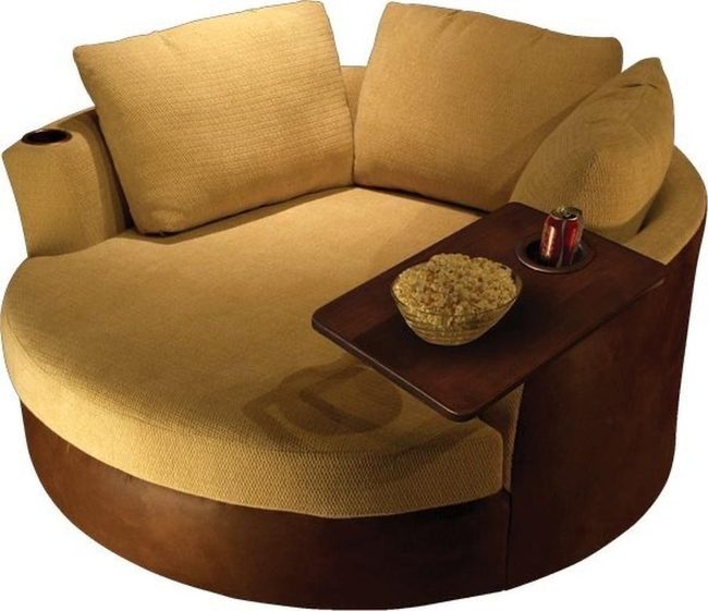 Golden Chair With Built-In Table