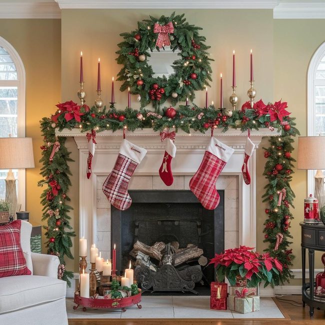 Crimson Mantel Layered Gold