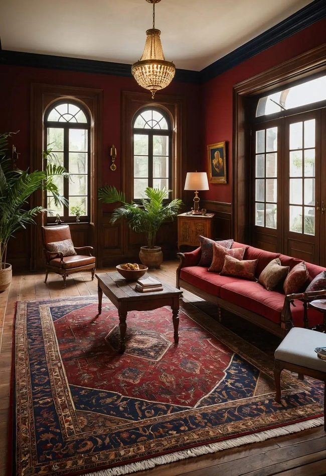 Persian Rug With Antique Furniture