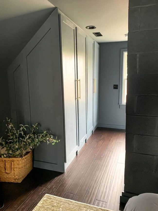 White Cabinets, Gray Walls, Natural Wood