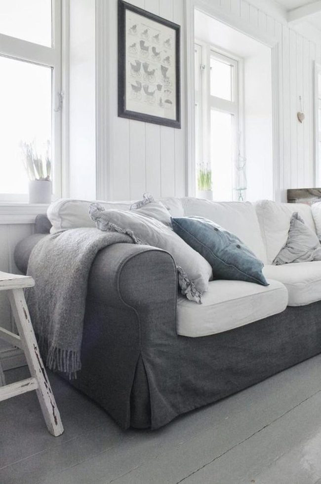 Dark Gray Sofas With Bright Windows
